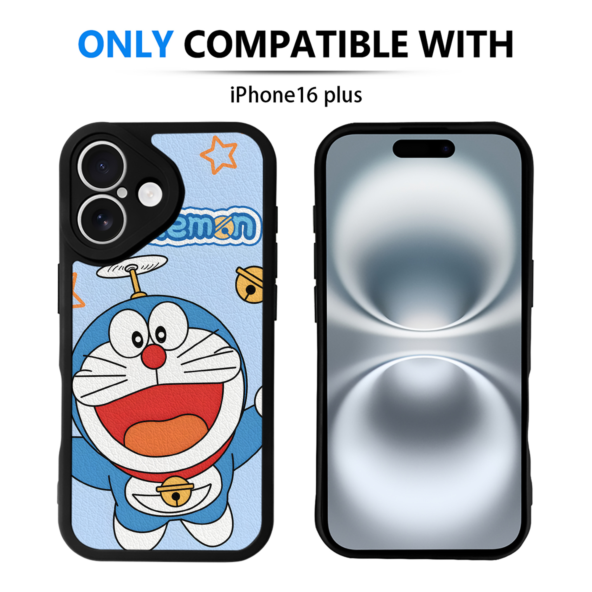（画像用） ドラえもん Doraemon 【iPhone 16シリーズ対応】シリコンスマホケース（レザー調） 材質：シリコン